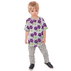 Purple Flower Kids  Raglan Tee