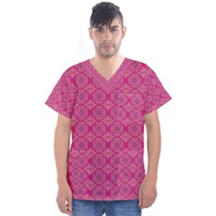 Background Texture Pattern Mandala Men s V-neck Scrub Top