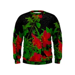 Dark Pop Art Floral Poster Kids  Sweatshirt by dflcprintsclothing