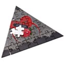 Wonderful Crow On A Heart Wooden Puzzle Triangle View3