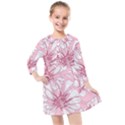 Pink flowers Kids  Quarter Sleeve Shirt Dress View1