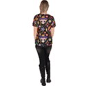 Dia de los muertos Women s V-Neck Scrub Top View4