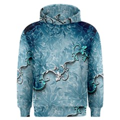 Wonderful Blue Flowers Men s Overhead Hoodie