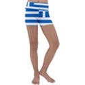 Greece Flag Greek Flag Kids  Lightweight Velour Yoga Shorts View1