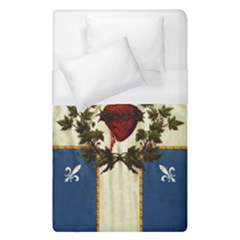 Quebec Flag Drapeau Québec Patriote Carillon Sacré-coeur Christian Catholic Old Vintage With Fleurs De Lys Duvet Cover (single Size) by Quebec