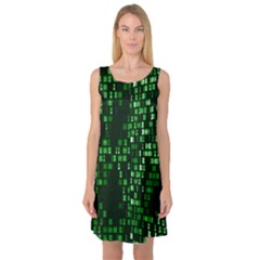 Abstract Plaid Green Sleeveless Satin Nightdress by HermanTelo