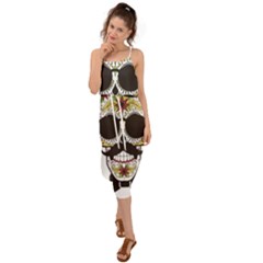 Mustache Man Waist Tie Cover Up Chiffon Dress