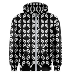 Abstrait Spirale Blanc/noir Men s Zipper Hoodie by kcreatif