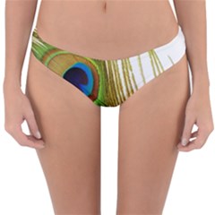 Peacock Feather Plumage Colorful Reversible Hipster Bikini Bottoms by Sapixe