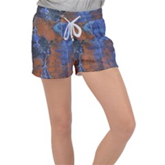 Grunge Colorful Abstract Texture Print Women s Velour Lounge Shorts