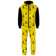 Gadsden Flag Don t Tread On Me Yellow And Black Pattern With American Stars Hooded Jumpsuit (men)  by snek