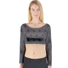 Gadsden Flag Don t Tread On Me Black And Gray Snake And Metal Gothic Crosses Long Sleeve Crop Top by snek