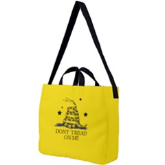 Gadsden Flag Don t Tread On Me Yellow And Black Pattern With American Stars Square Shoulder Tote Bag by snek