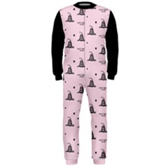 Gadsden Flag Standard Color Pink Gadsden Flag Pattern3 Stars K Gadsden Flag Pattern3 Black Background Onepiece Jumpsuit (men)  by snek