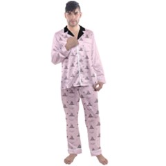 Gadsden Flag Standard Color Pink Gadsden Flag Pattern3 Stars K Gadsden Flag Pattern3 Black Background Men s Satin Pajamas Long Pants Set by snek