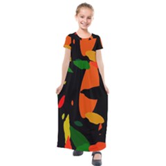 Pattern Formes Tropical Kids  Short Sleeve Maxi Dress by kcreatif