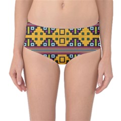 Squares                                                Mid-waist Bikini Bottoms