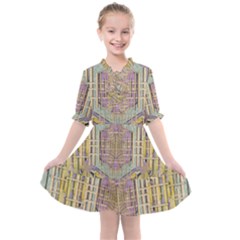 Temple Of Wood With A Touch Of Japan Kids  All Frills Chiffon Dress by pepitasart