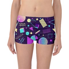 Retrowave Aesthetic Vaporwave Retro Memphis Pattern 80s Design 3d Geometric Shapes Boyleg Bikini Bottoms by genx