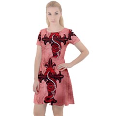 Awesome Chinese Dragon Cap Sleeve Velour Dress  by FantasyWorld7