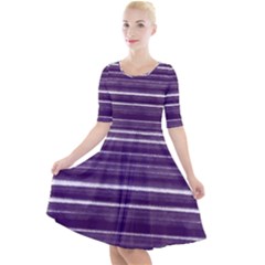 Bandes Peinture Violet  Quarter Sleeve A-line Dress