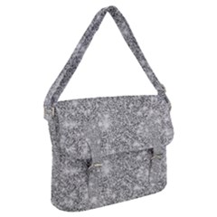 Silver And White Glitters Metallic Finish Party Texture Background Imitation Buckle Messenger Bag by genx