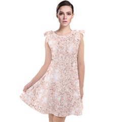 Rose Gold Pink Glitters Metallic Finish Party Texture Imitation Pattern Tie Up Tunic Dress by genx