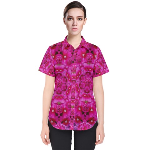 Flower Suprise To Love And Enjoy Women s Short Sleeve Shirt by pepitasart