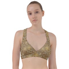 Retro Gold Glitters Golden Disco Ball Optical Illusion Sweetheart Sports Bra by genx