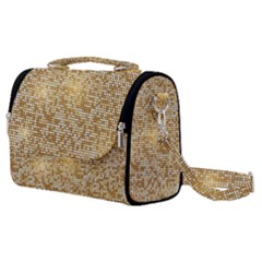 Retro Gold Glitters Golden Disco Ball Optical Illusion Satchel Shoulder Bag by genx