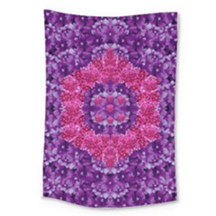 Flowers And Purple Suprise To Love And Enjoy Large Tapestry by pepitasart