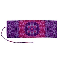 Flowers And Purple Suprise To Love And Enjoy Roll Up Canvas Pencil Holder (m)