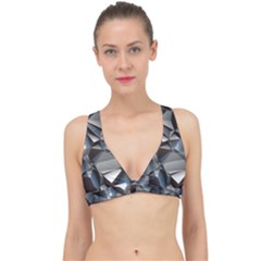 Triangles Polygon Color Silver Uni Classic Banded Bikini Top