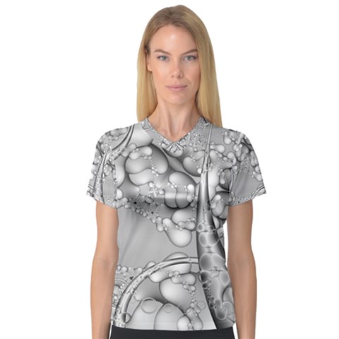 Entwine Fractals Rings Thorns Blow V-neck Sport Mesh Tee by Wegoenart