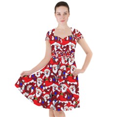 Nicholas Santa Christmas Pattern Cap Sleeve Midi Dress by Wegoenart