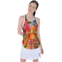 Kaleidoscope Mandala Color Racer Back Mesh Tank Top