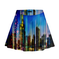 Skyline Frankfurt Christmas Star Mini Flare Skirt by Wegoenart