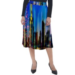 Skyline Frankfurt Christmas Star Classic Velour Midi Skirt  by Wegoenart