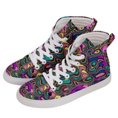 Bending Turn Distort Wave Modern Men s Hi-top Skate Sneakers by Wegoenart