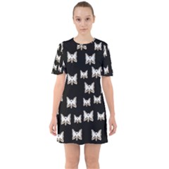 Bats In The Night Ornate Sixties Short Sleeve Mini Dress by pepitasart