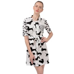 Dachshunds! Belted Shirt Dress