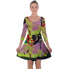 Deep Soul 1 2 Quarter Sleeve Skater Dress by bestdesignintheworld