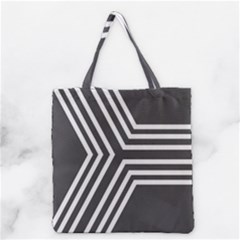 Abstrait Lignes Blanc/gris Grocery Tote Bag by kcreatif