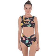 Birds Cute Pattern Background Bandaged Up Bikini Set  by Vaneshart