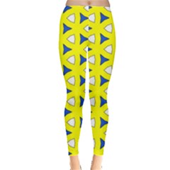 Pattern Yellow Pattern Texture Seamless Modern Colorful Repeat Leggings  by Vaneshart