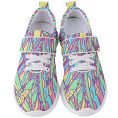 Feathers Pattern Women s Velcro Strap Shoes