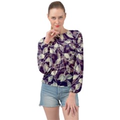 Leaves Pattern Colors Nature Design Banded Bottom Chiffon Top by Vaneshart