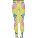 Summer Pineapple Seamless Pattern Lightweight Velour Classic Yoga Leggings View2