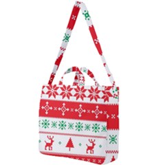 Ugly Christmas Sweater Pattern Square Shoulder Tote Bag