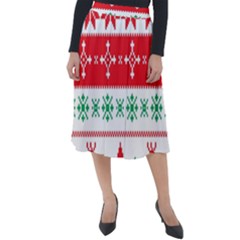 Ugly Christmas Sweater Pattern Classic Velour Midi Skirt  by Sobalvarro